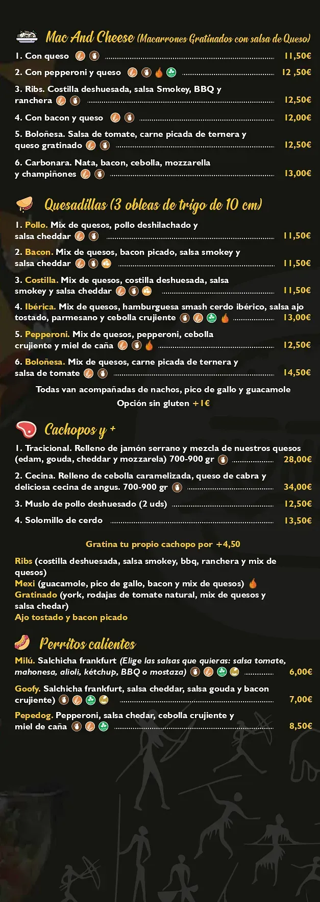 En una pizarra se muestra un menú de un restaurante.