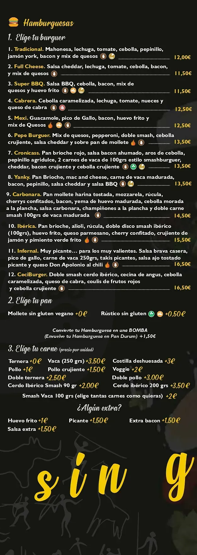 Una pizarra con mucho escrito y la palabra cantar escrita en ella.