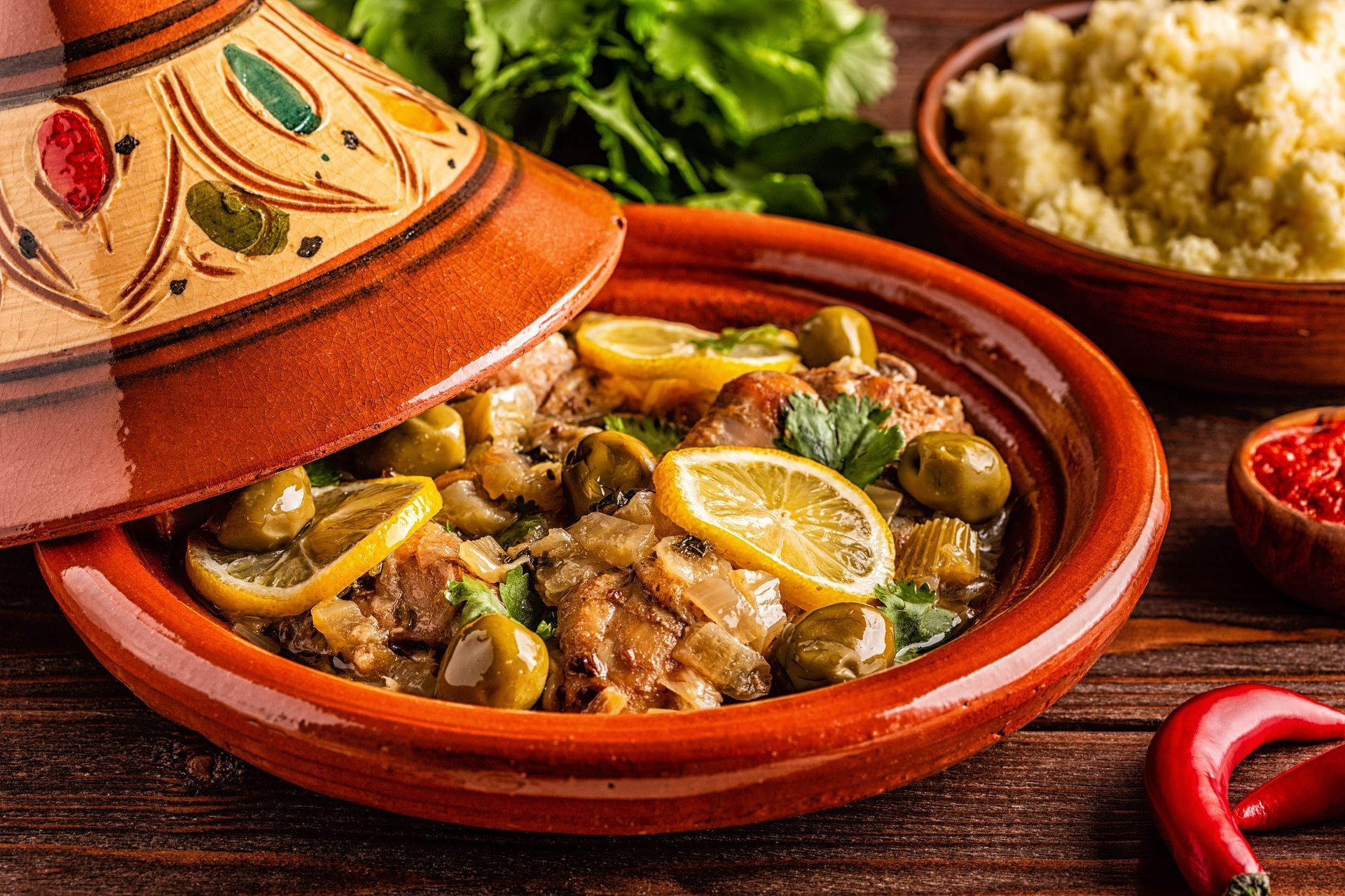 Tajine marocain au poulet et olives