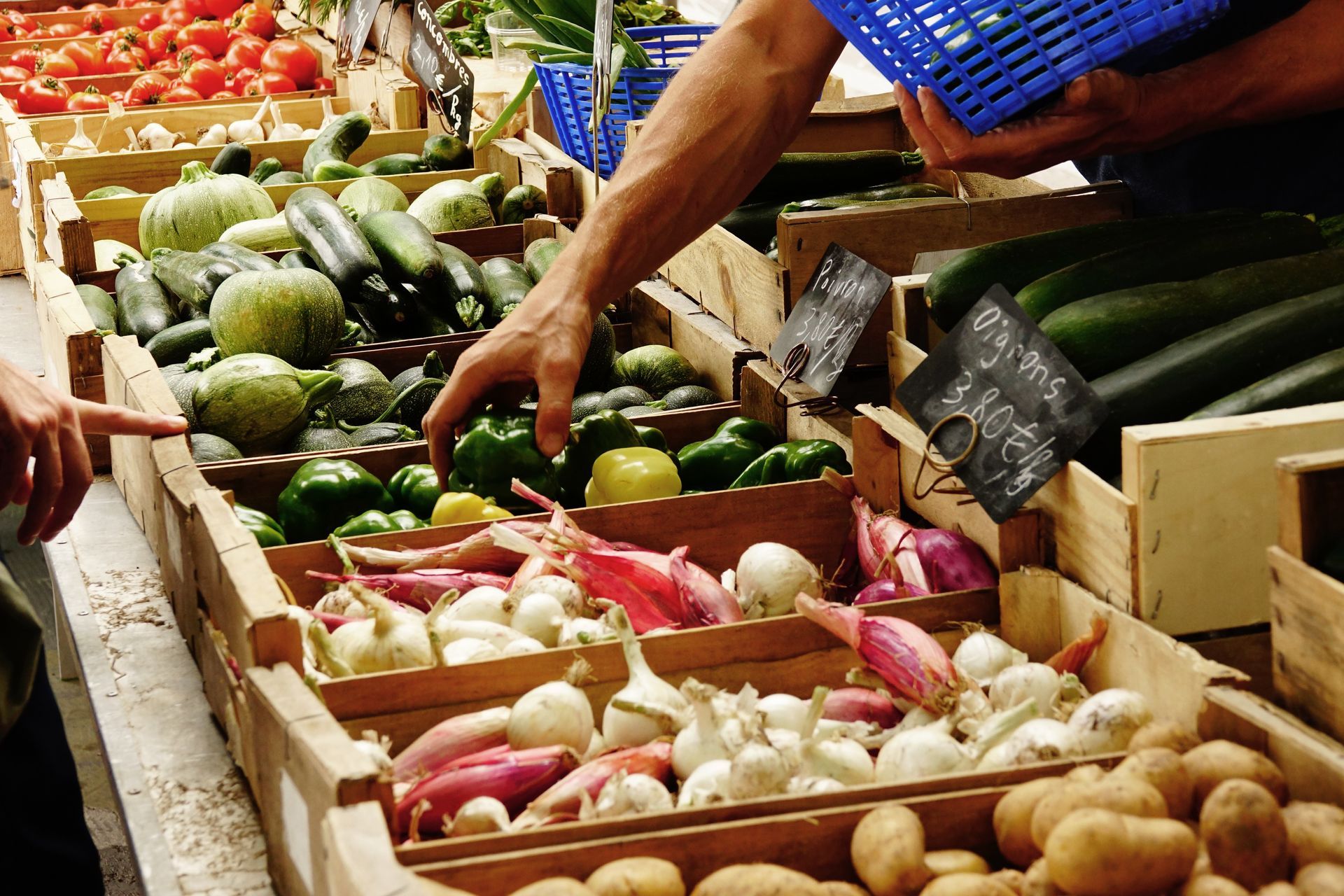 Achat de légumes frais