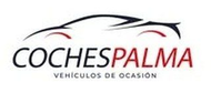 Logotipo de COCHESPALMA con silueta de coche estilizada y texto rojo y negro, &ldquo;V&eacute;hiculos de ocasi&oacute;n&rdquo; abajo