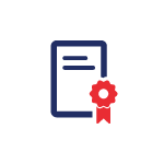 Certificat avec ruban rouge de récompense.