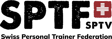 Logo des Schweizerischen Personal Trainer Verbandes (SPTF) mit den Buchstaben SPTF, SPTV und der Schweizer Flagge.