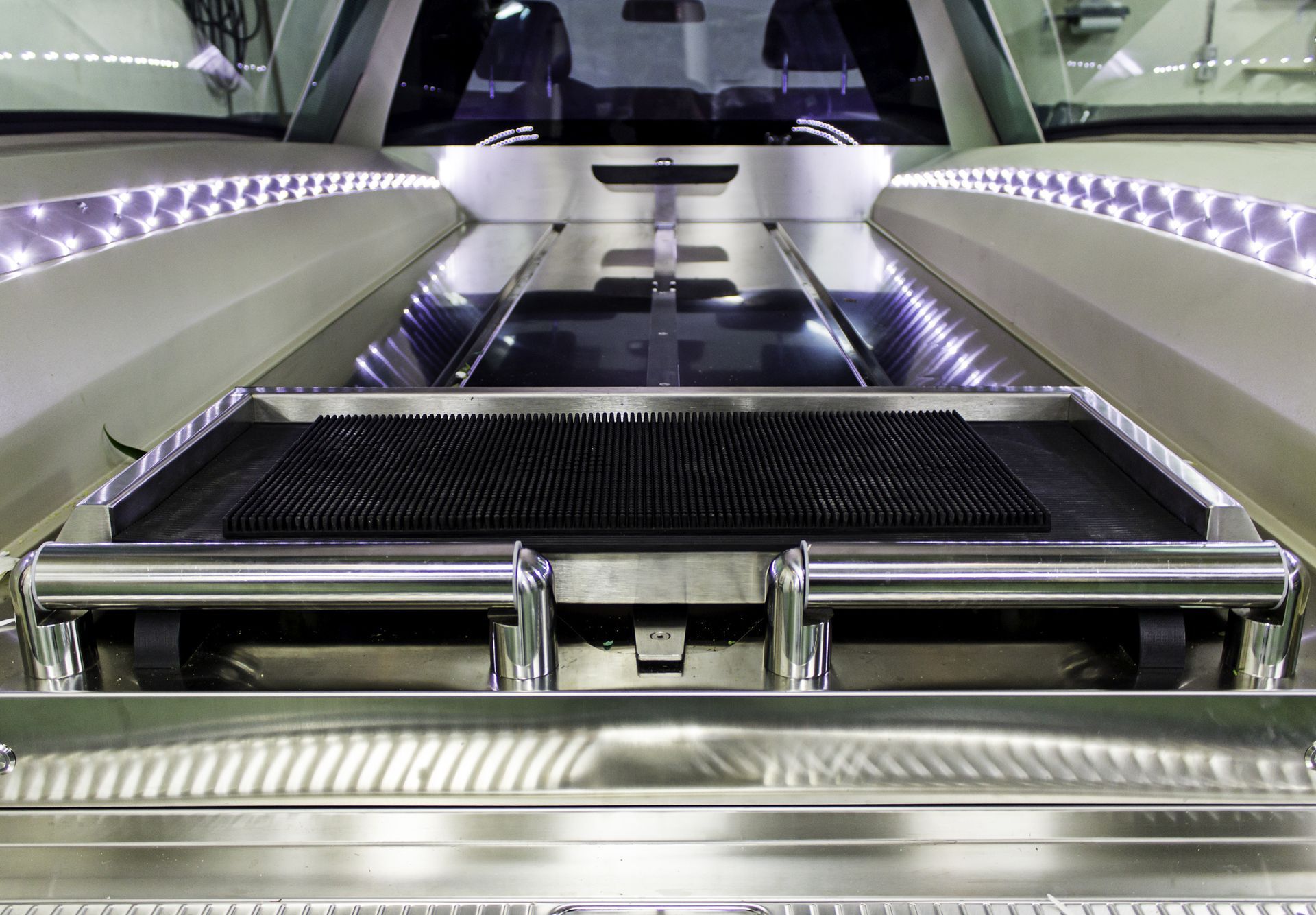 Intérieur d'un transport funéraire