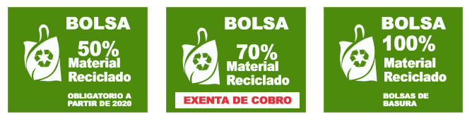 Tres carteles verdes que dicen bolsa.