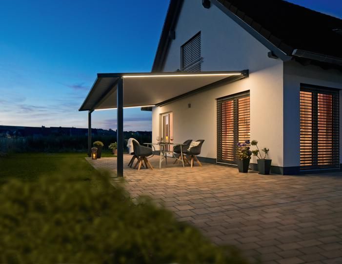 Markisen-Sonnenschutz mit Beleuchtung