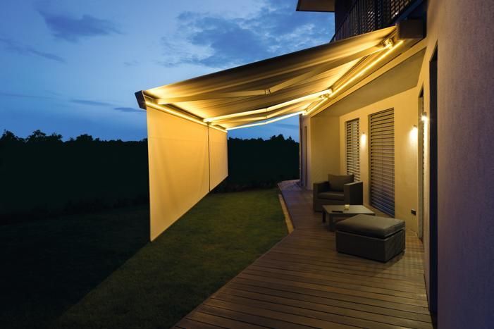 Markisen-Sonnenschutz mit Beleuchtung