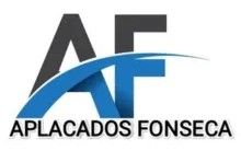 Logotipo de Aplacados Fonseca con las letras azules y grises "AF" cruzadas por un arco azul, con texto debajo.
