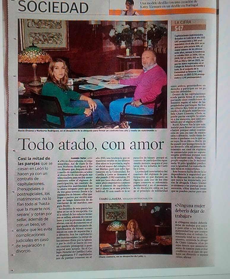A newspaper article titled todo atado con amor