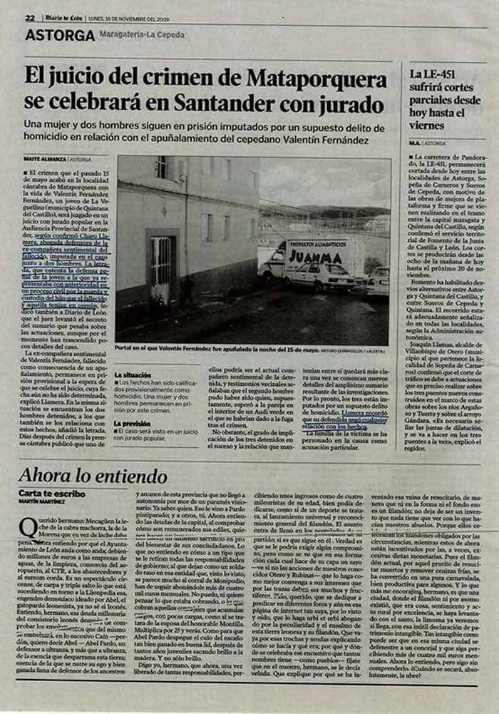 Llamera Abogadas - prisión para detenidos por homicidio en Mataporquera, León