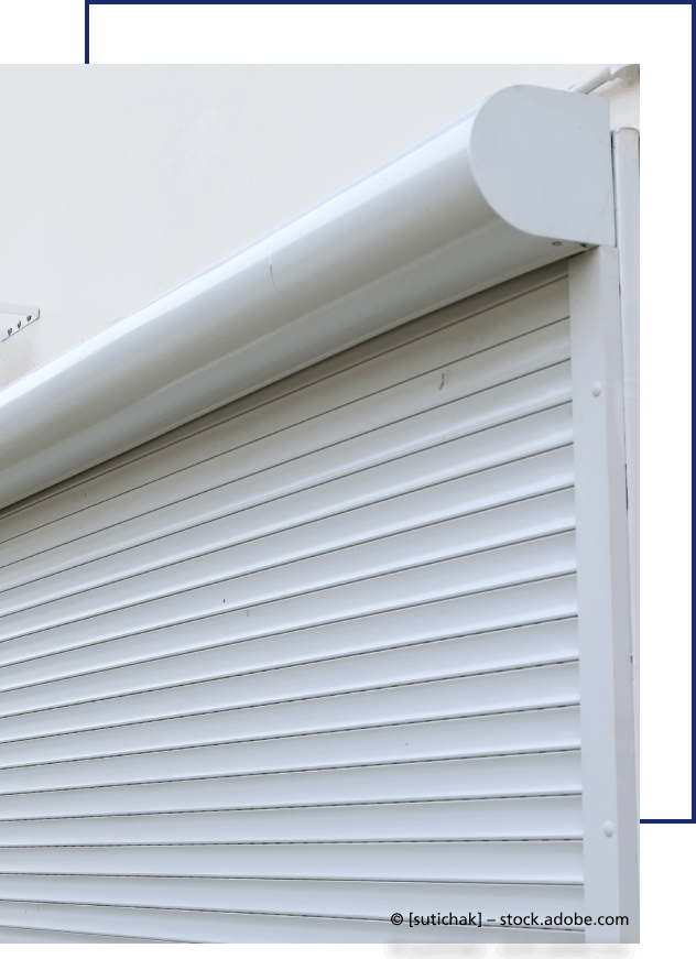 Weiße Elektro-Rollladen