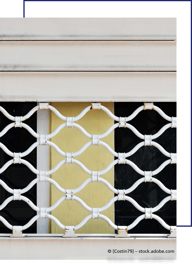 Rollgitter aus weißen Stahl