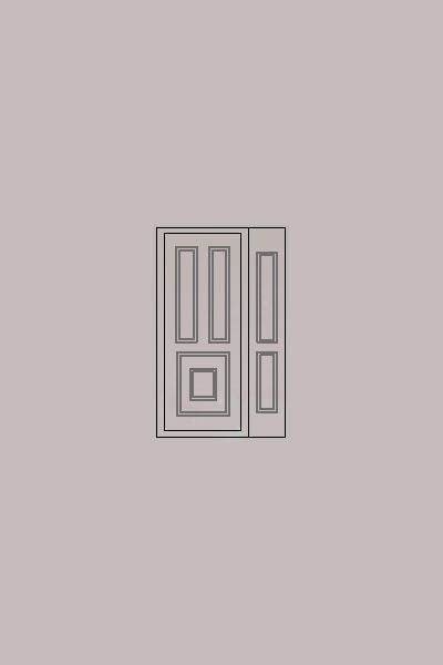 Un par de puertas blancas con ventanas verdes en una pared blanca.