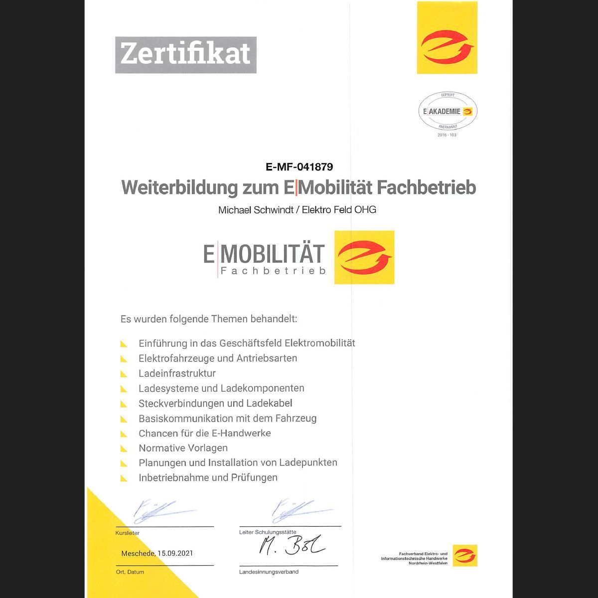 Ein Zertifikat mit der Aufschrift „Zertifikat“