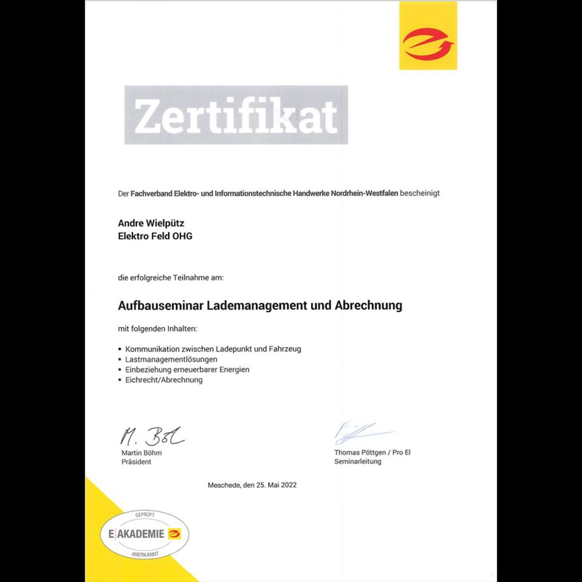 Ein Zertifikat mit dem Wort Zertifikat darauf