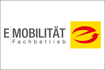 Ein gelb-rotes Logo für E-Mobilität Industrie