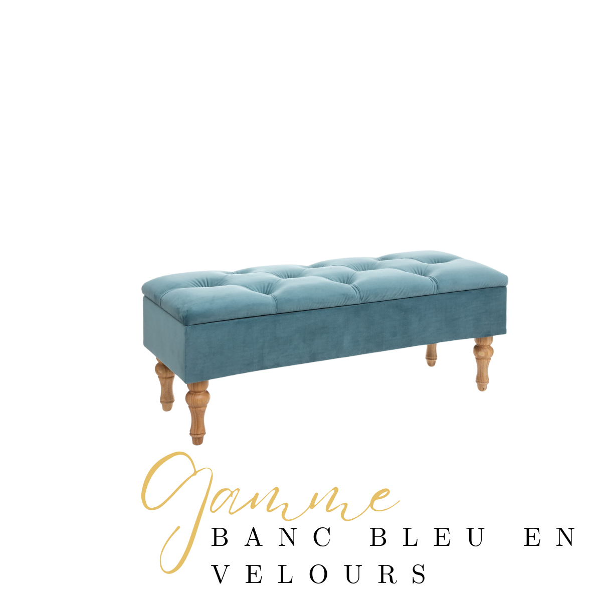 Banc bleu en velours