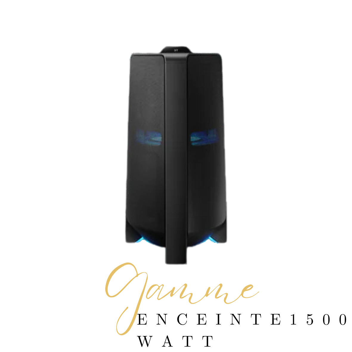 Enceinte noire et bleue 1 500 watts