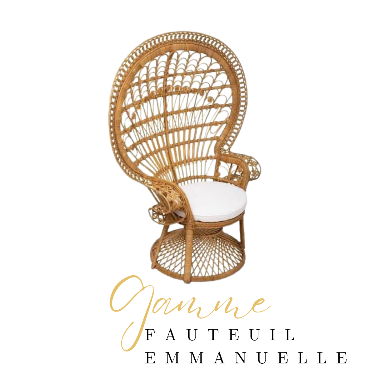 Fauteuil Emmanuelle beige et blanc