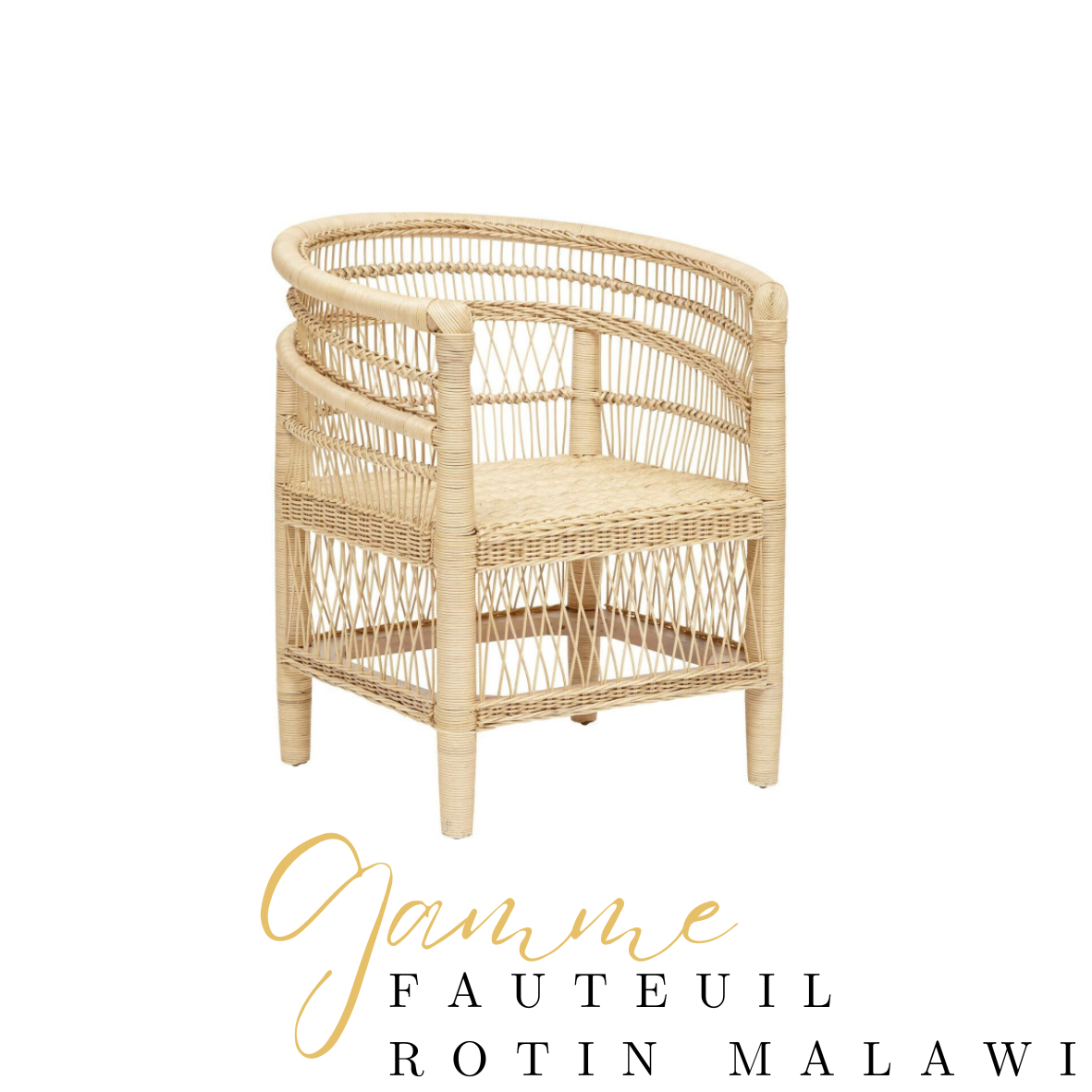Fauteuil rotin malawi beige