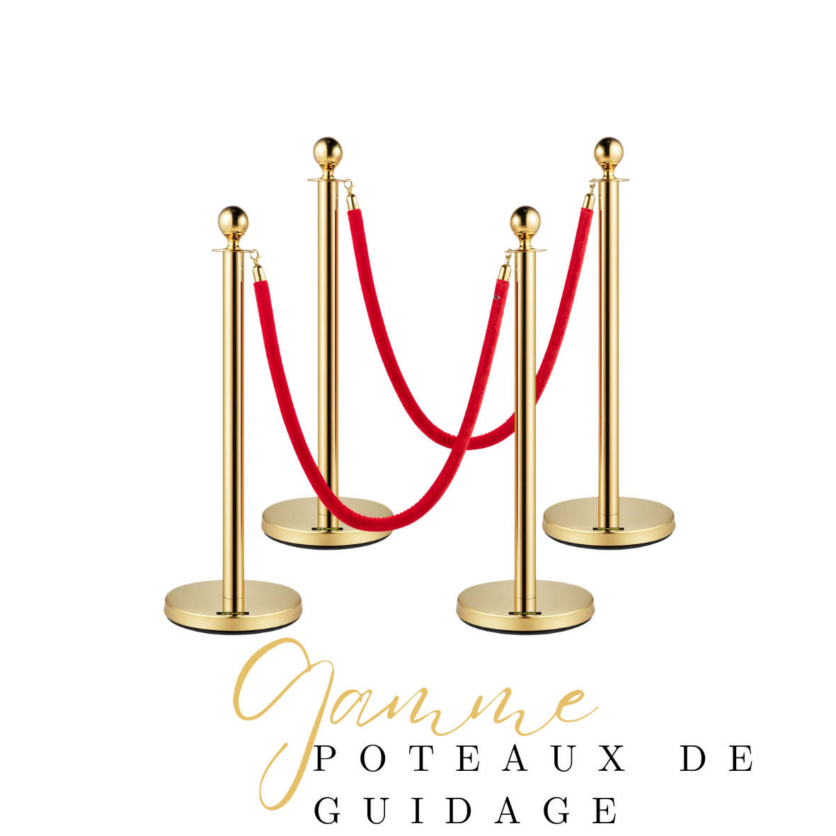 Piliers de délimitation dorés