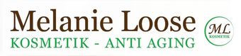 Melanie Loose Kosmetik Anti-Aging-Logo in Braun und Grün, mit einem eingekreisten „ML“-Monogramm.