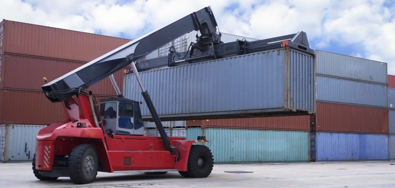 Grue de transport conteneur maritime.