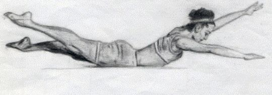 Un dibujo en blanco y negro de una mujer haciendo una pose de yoga.