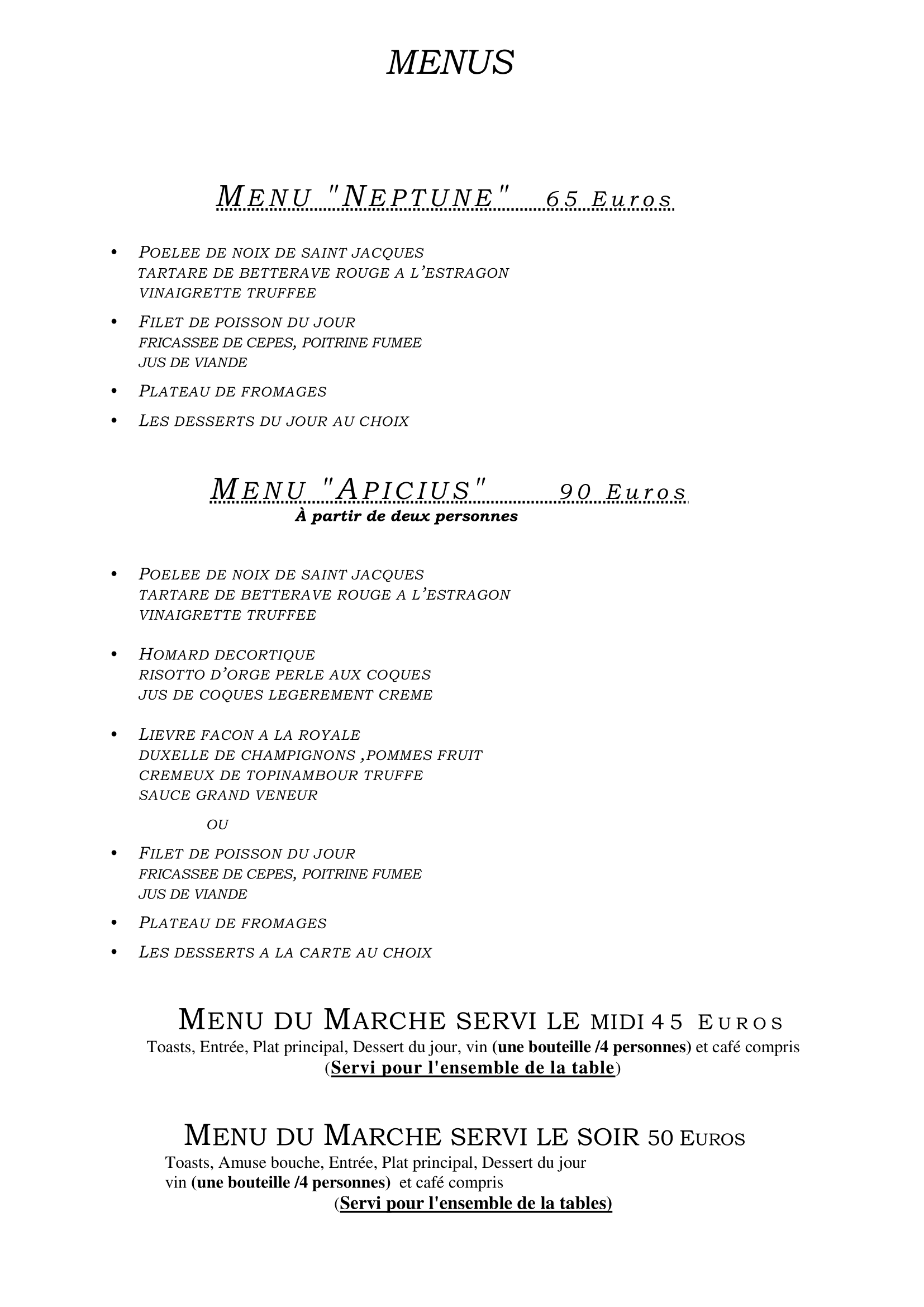 Carte et menus du restaurant Le Saint-Pierre à Besançon