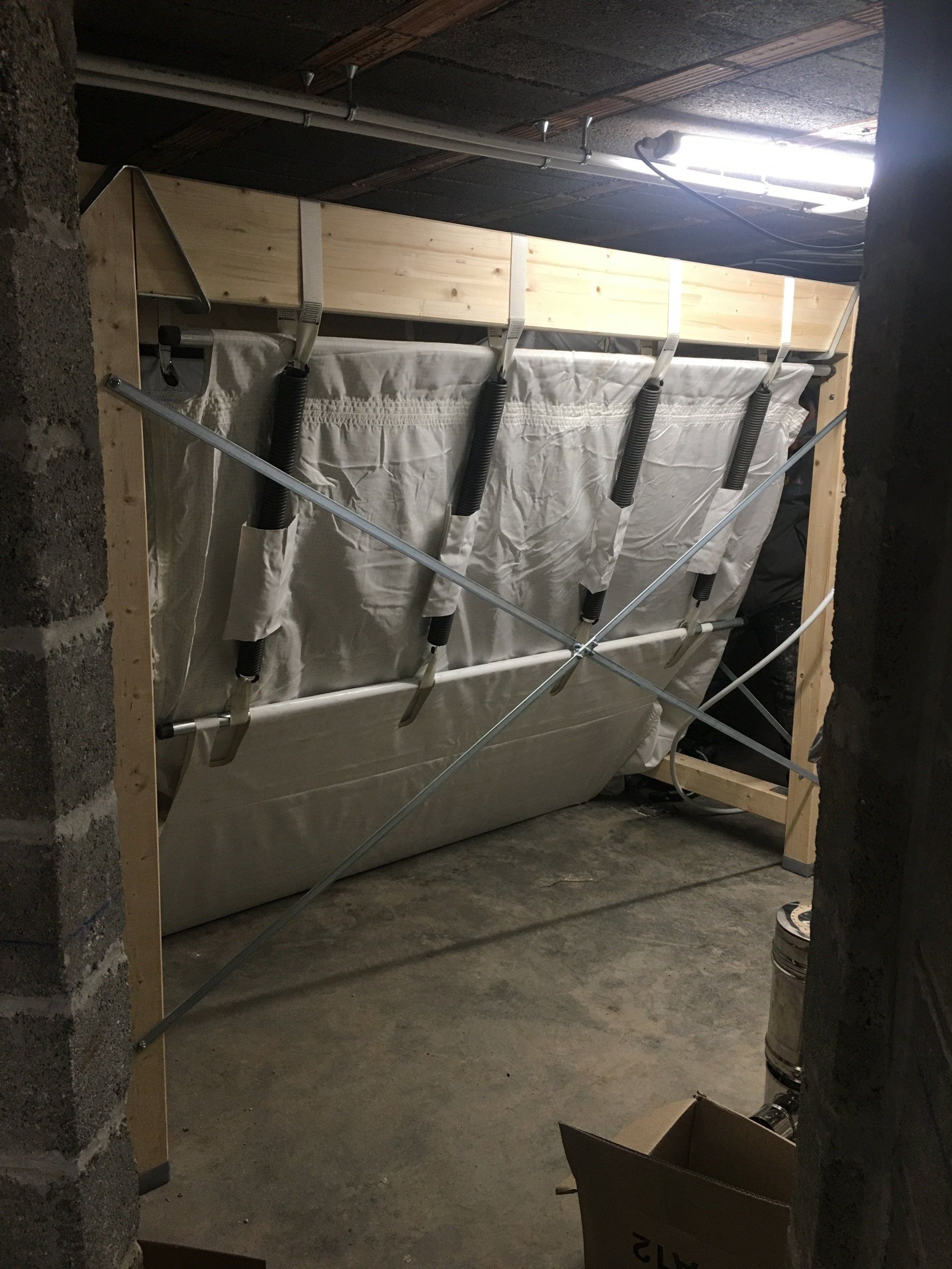 petit chantier dans une cave