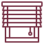 Un dibujo lineal de una persiana de madera en una ventana.