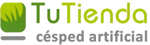 Un logotipo verde y blanco para tutienda cesped artificial.