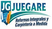 JG JUEGARE logo with blue house and ruler, reading “Reformas Integrales y Carpintería a Medida”