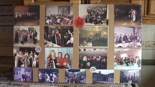 Un collage de fotografías de varias fotos grupales, donde aparecen personas vestidas formalmente, posiblemente en una celebración.