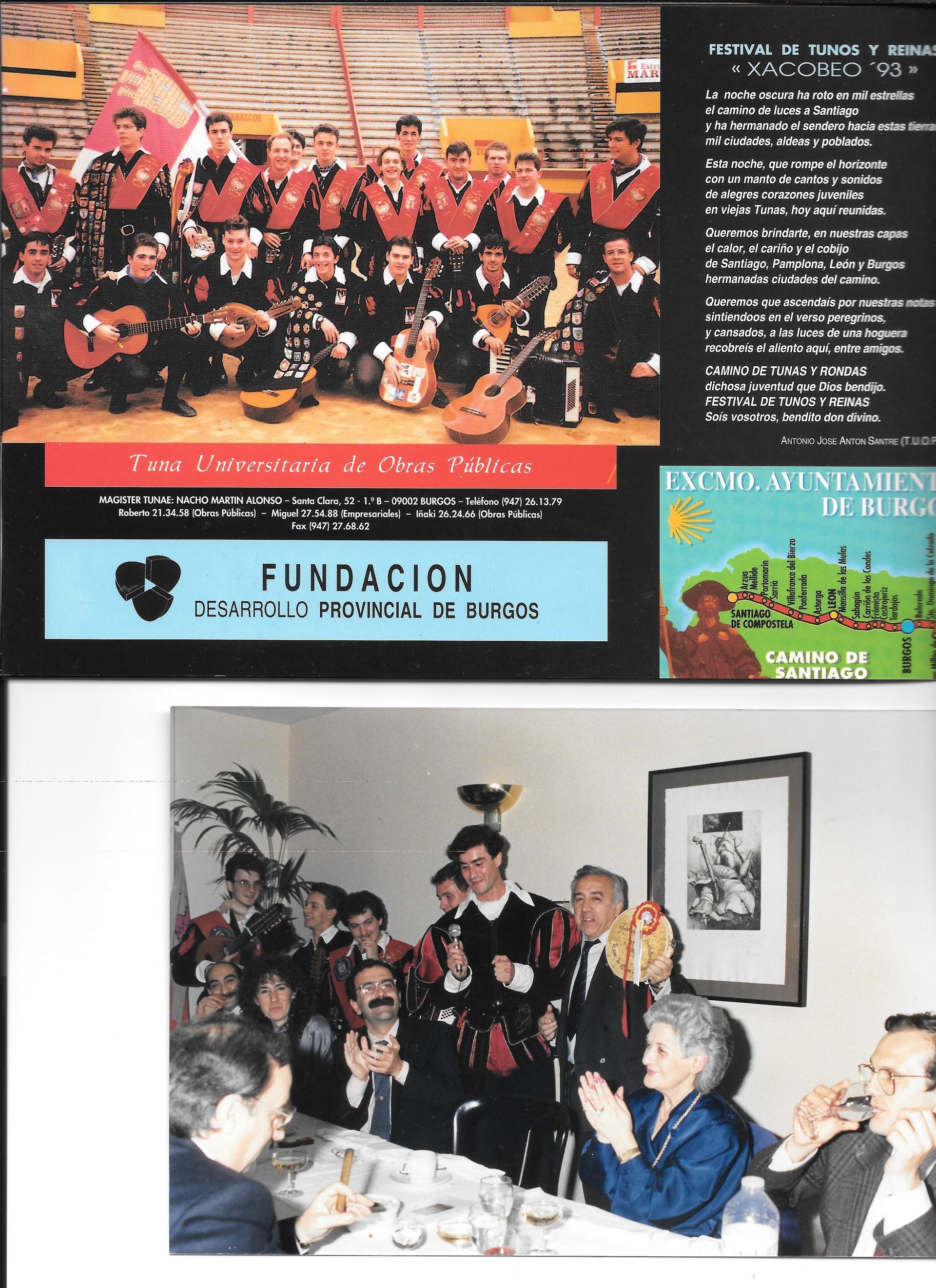 Banda tocando, foto de grupo con guitarras y evento con gente aplaudiendo.