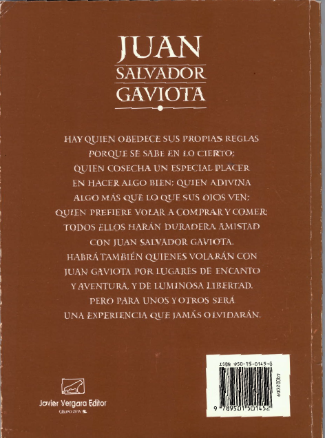 Contraportada de un libro español, 
