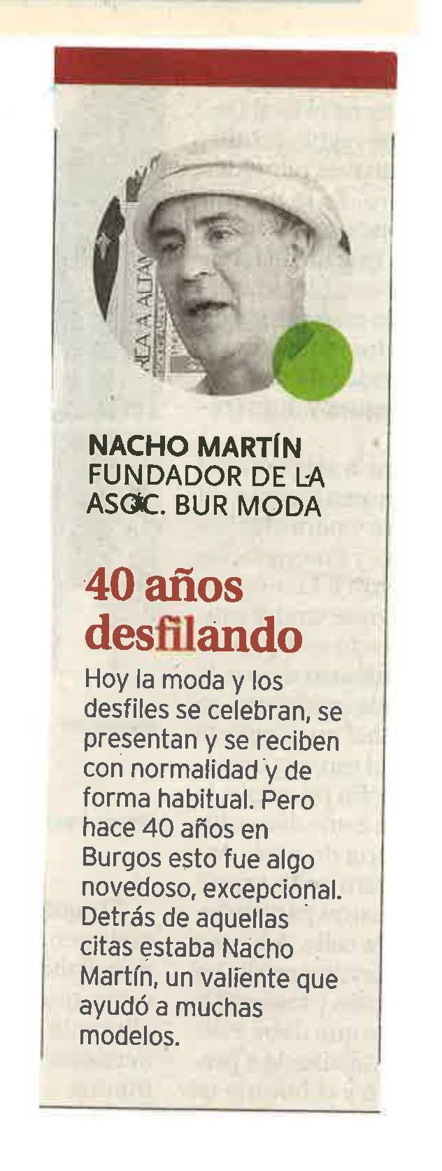 Retrato de un hombre en un recorte de prensa; el título dice 