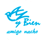 Blue dove symbol with text 