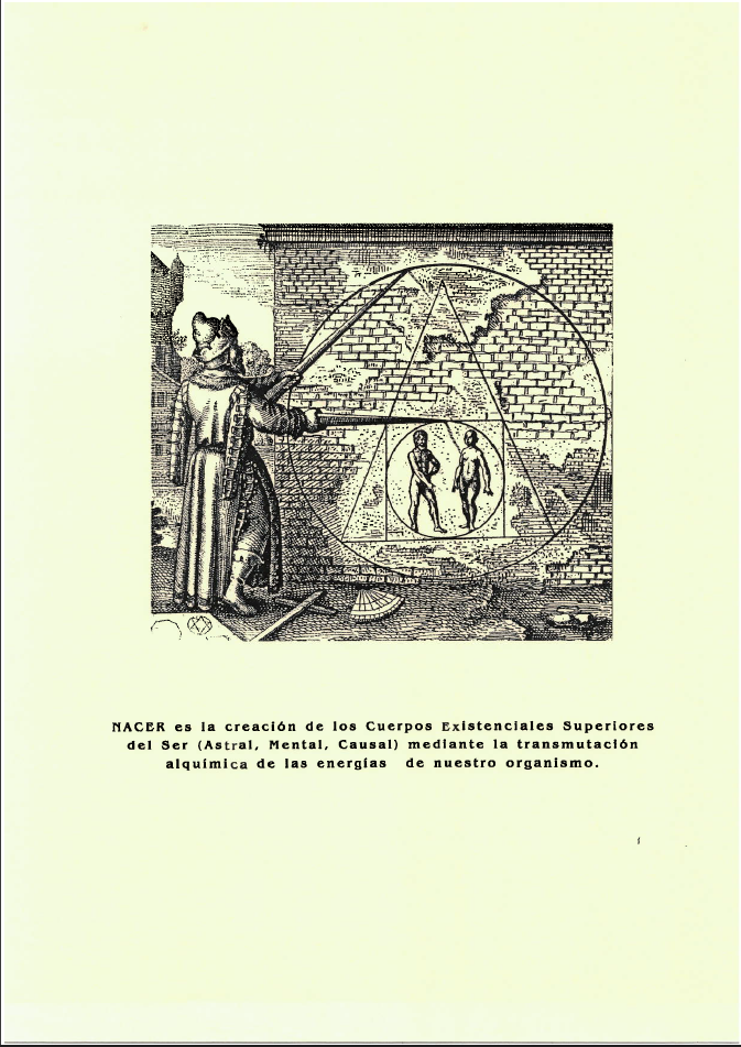 Hombre señalando figuras dentro de una esfera transparente contra una pared de ladrillos. Texto en español en la parte inferior.