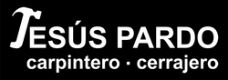 Logo para Jesús Pardo carpintero · cerrajero en texto blanco sobre fondo negro