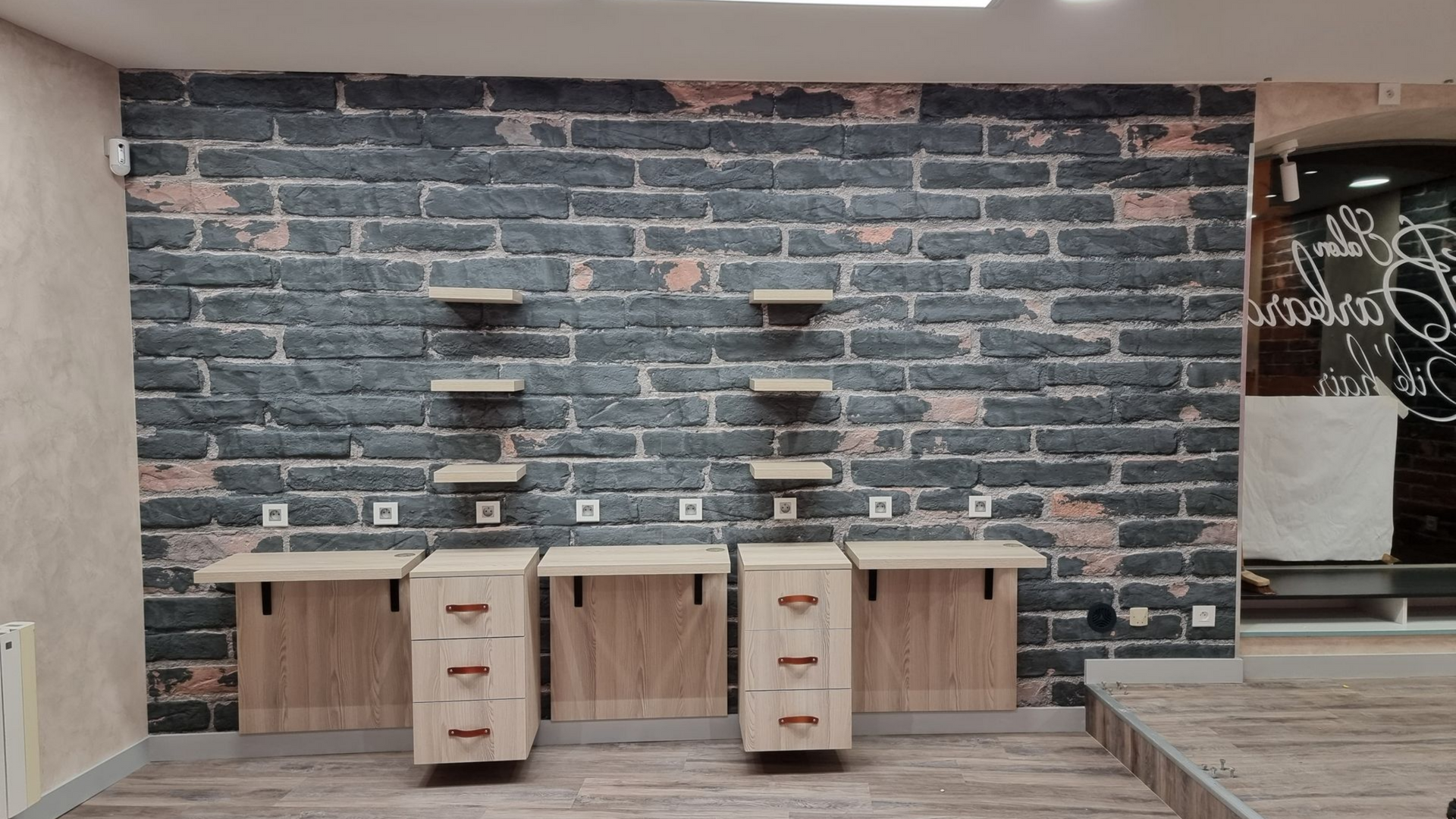 Poster imitation brique noire