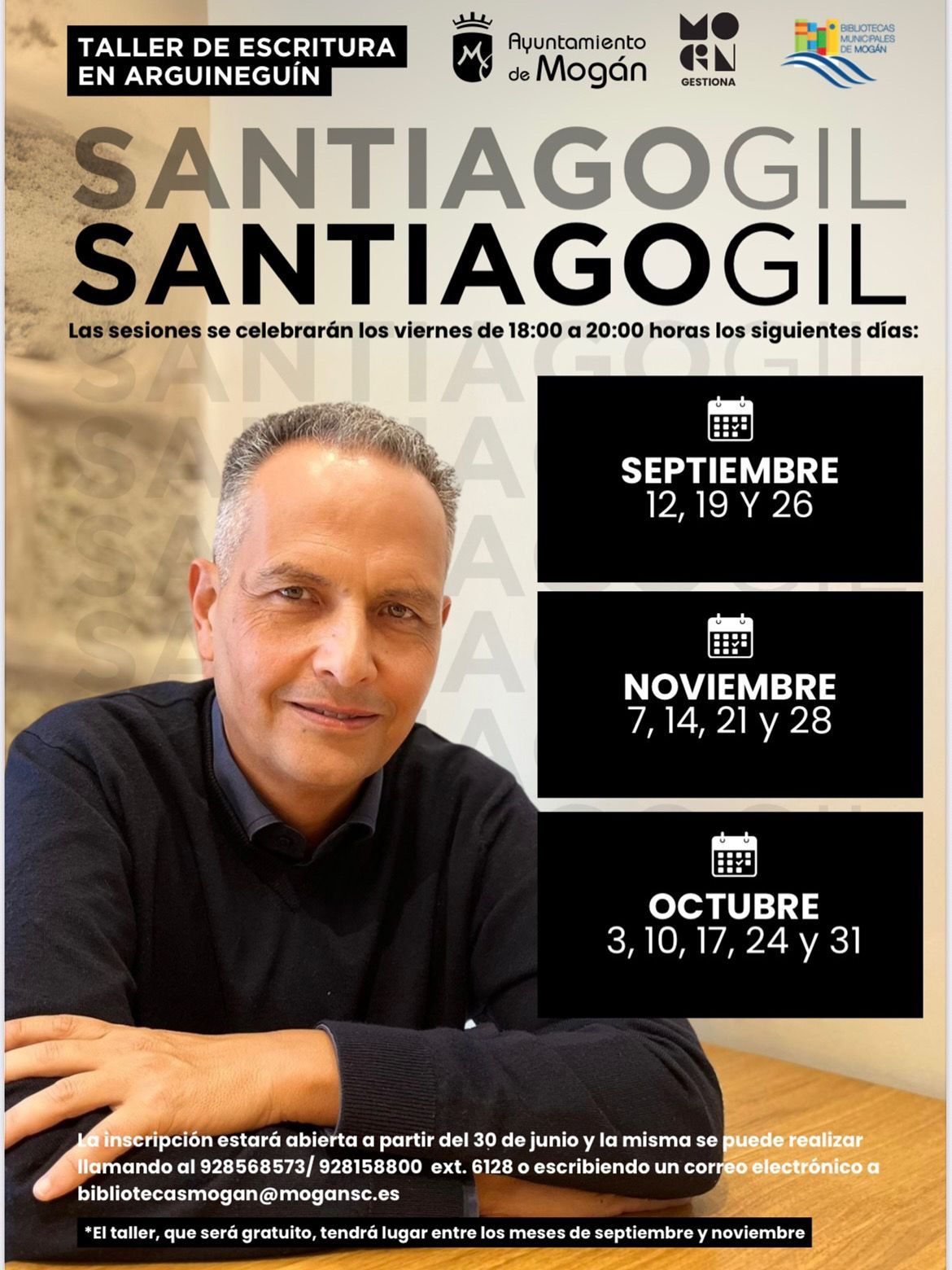 Un cartel de un hombre llamado santiagogogil
