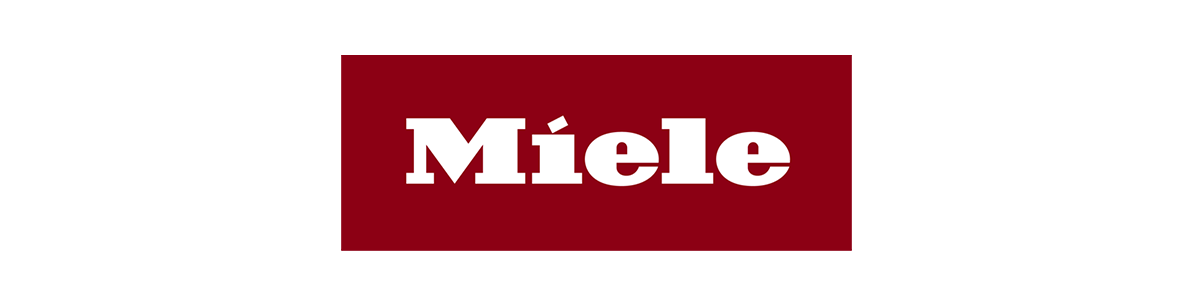 Eine rote Schachtel mit dem Wort Miele darauf