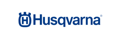 Le logo husqvarna est bleu et blanc sur fond blanc.