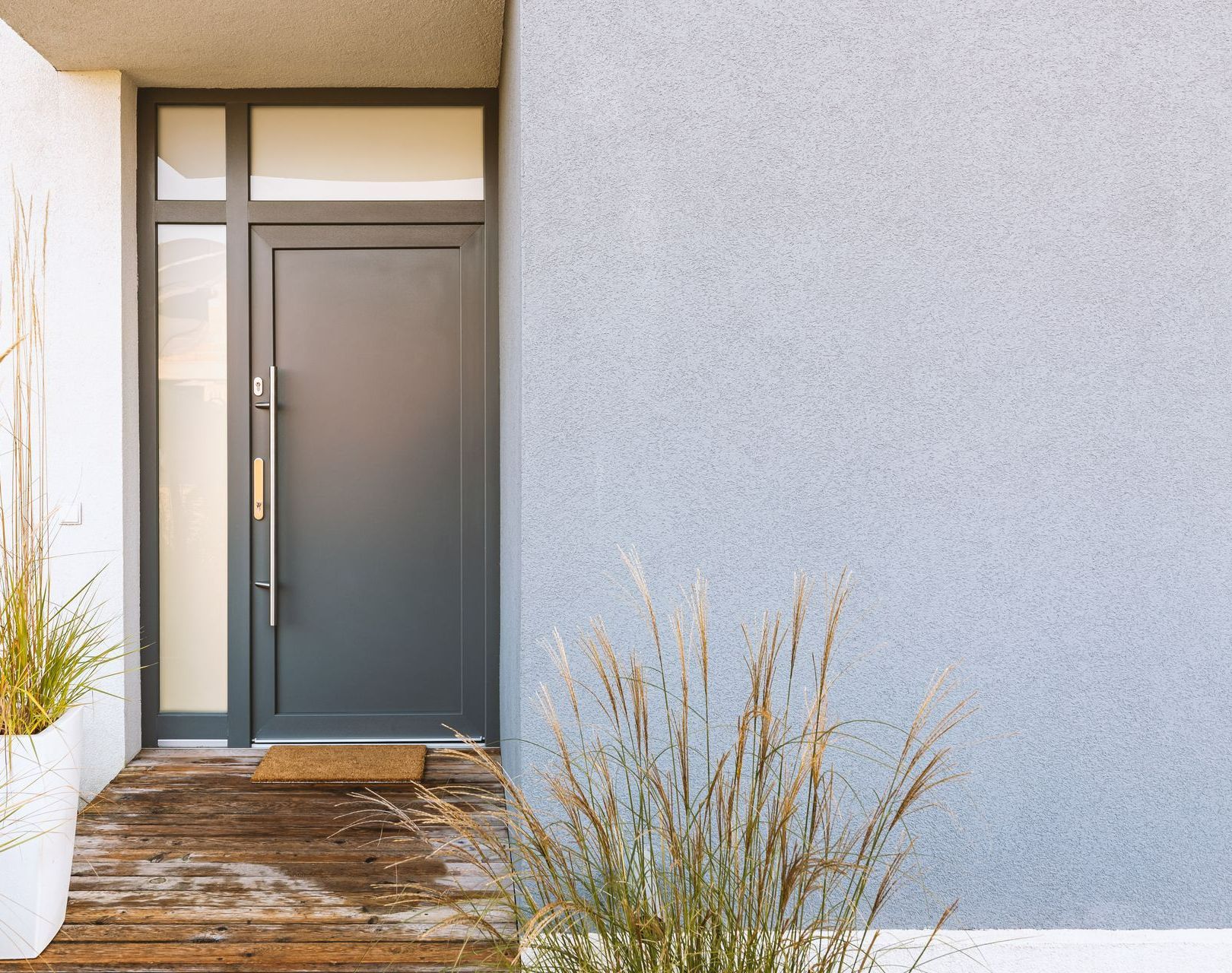 Un porte d'entrée en alu foncé