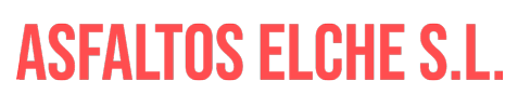 Un logotipo rojo de asfaltos elche sl sobre un fondo blanco