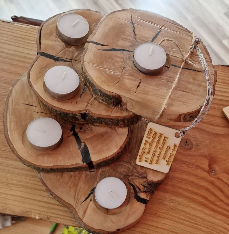 Portacandele in legno