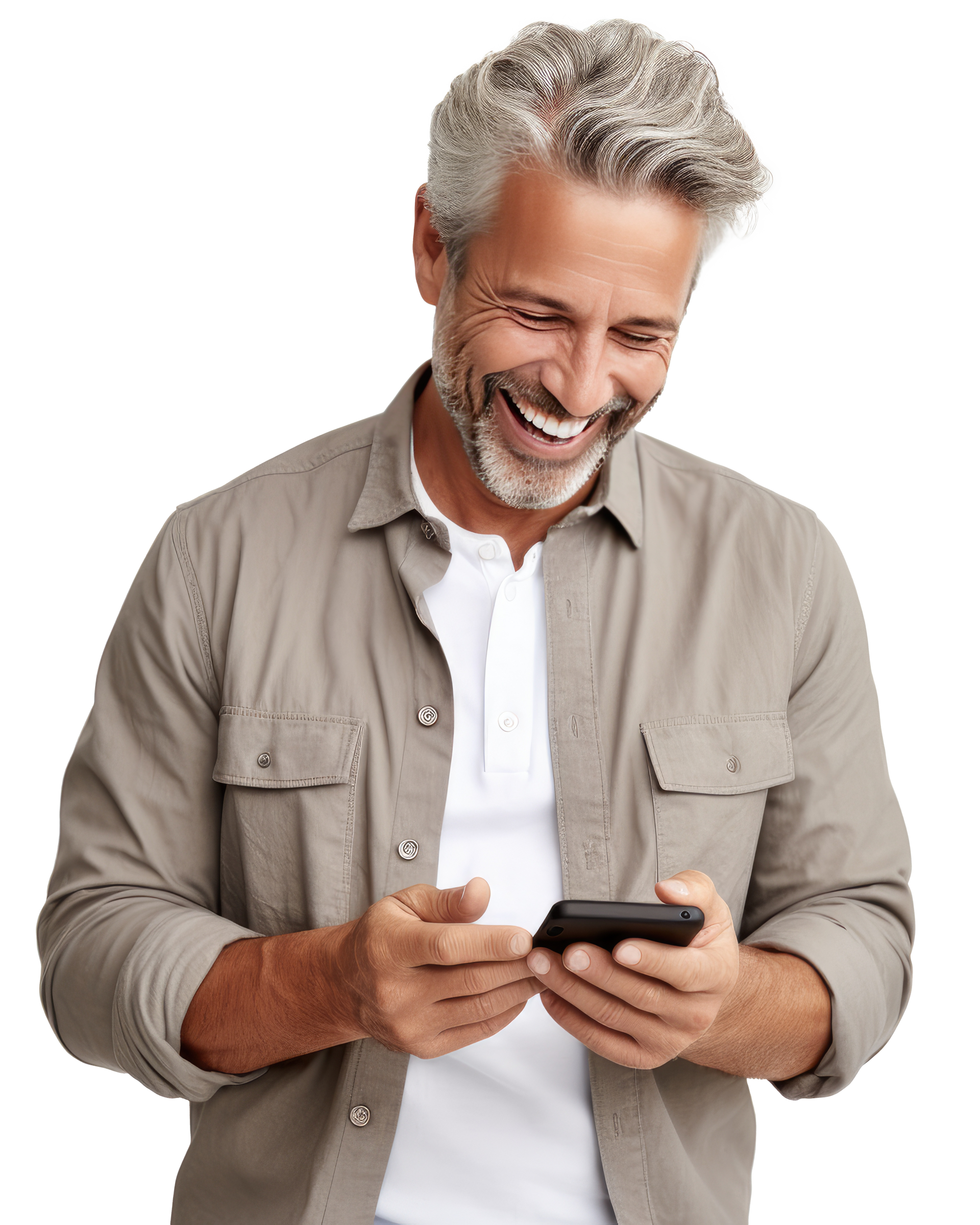 Homme en train de regarder son téléphone