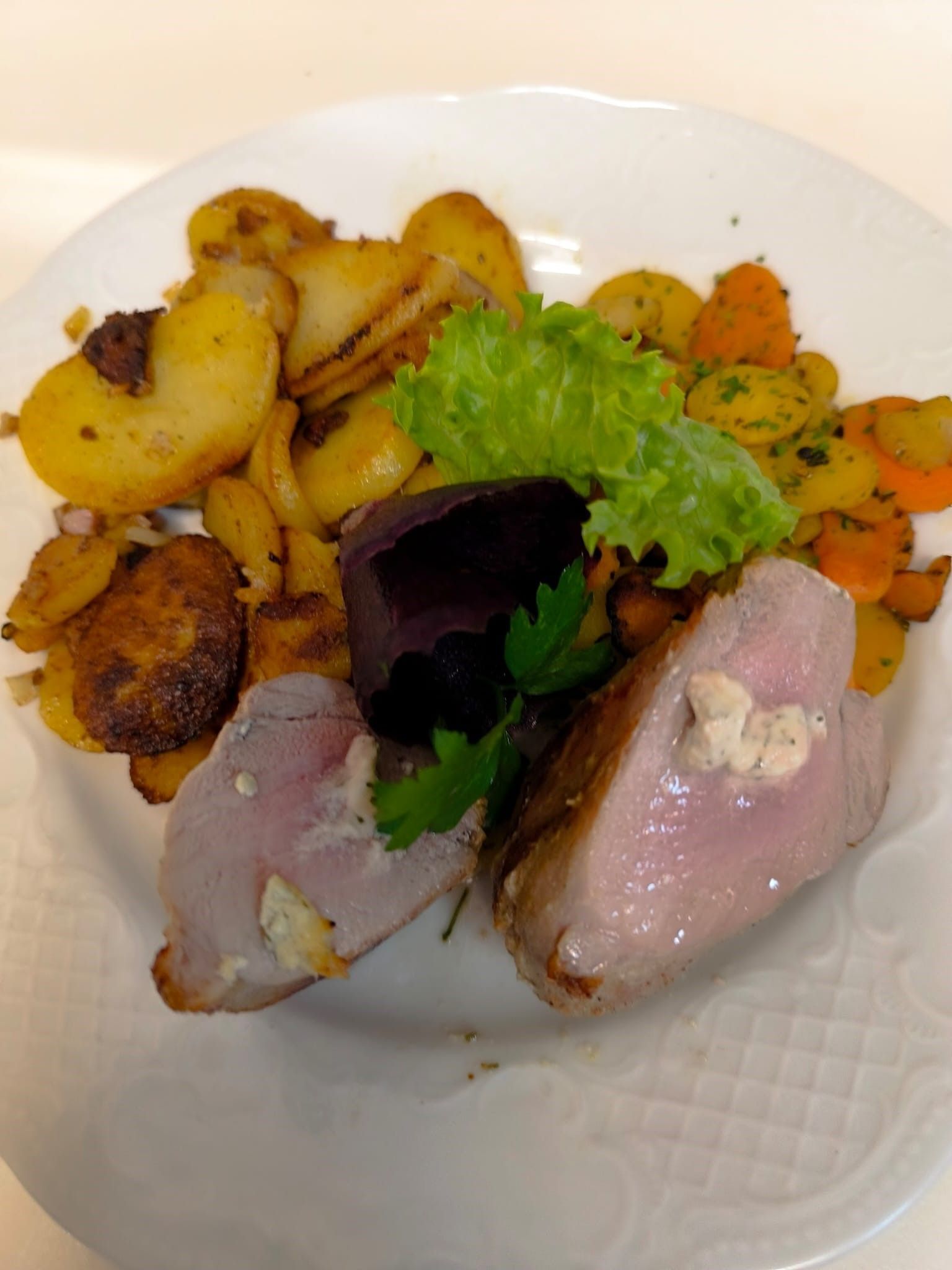 Bratkartoffel mit Fleisch