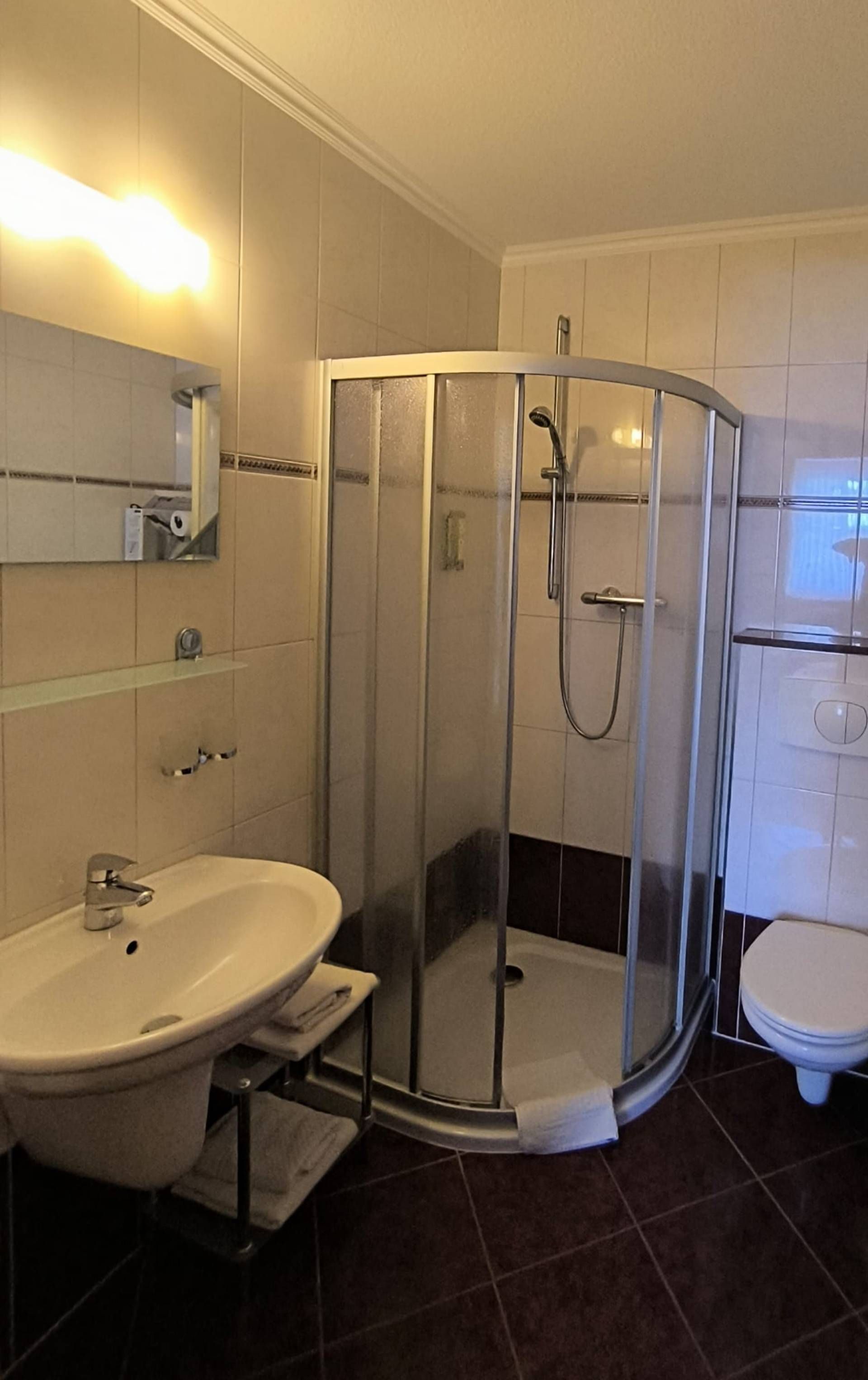 Badezimmer im Gasthof Düpow